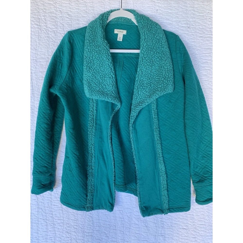 LL Bean jacket, medium size, 100% cotton, women's green 0015
